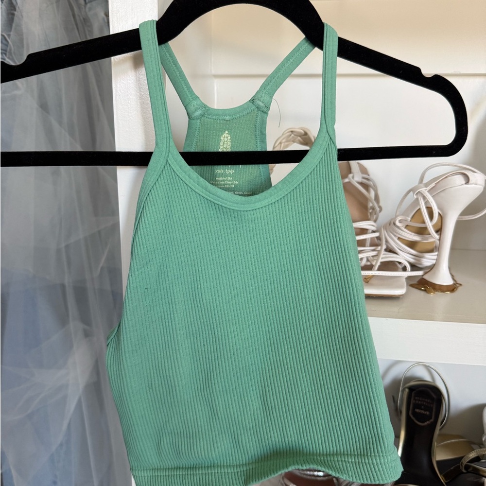 Free people Ribbed Racerback Tank Top - Mint Green